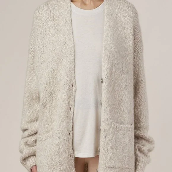 RAQUEL ALLEGRA DUSTY ROSE PINK   EYE EMBROIDERED ALPACA CARDIGAN 1 OR S - Picture 7 of 13